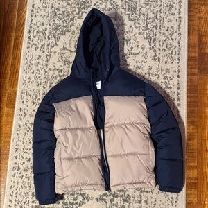 Old Navy Kids Navy and Tan Puffer Jacket